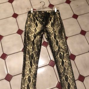 Silver and black straight leg jeans